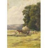 Henry James (20th Century) British. 'Harvest June', Watercolour, Signed, Titled and Dated 1922, 8.5"