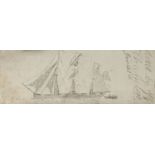 Attributed to George Chambers. Study of Sailing Ship - a Scrap, with a Drawing in the Manner of