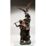 THEOPHILE FRANCOIS SOMME (FRENCH) 1871-1952.A superb bronze figure of an Eagle Slayer."Denicheur D'