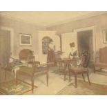 Wallace Nutting. Interior Scenes, Tinted Prints, Signed in Ink, (3) Unframed.