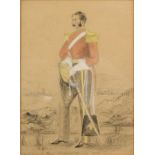 English School, Circa 1845. Captain Bagwell Purefoy, an Officer of the Third Dragoon Guards Standing
