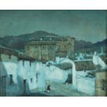 Albert Moulton Foweraker (1873-1942) British. 'Moonlight, Antequera, Spain', Watercolour, Signed,