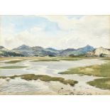 John Hobson Nicholson (1911-1988) British. 'Snowdonia from Port Madoc', Watercolour, Signed, 11" x