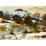 Edward Wesson, British. A View of Chanctonbury Ring with Wiston Lake in the Foreground, Oil on