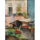 Ricciardi (1864-1935) Italian. The Market, Capri, Oil on Card, Signed, 8.5" x 6.5", and another of