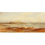 A. E. Newton (20th Century) British. Building on Rocky Coastal Outcrop, Watercolour, Signed and