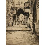 Frederick Halpern (b.1918 in Vienna). 'Old Jerusalem', Etching, 9" x 7", and signed and numbered