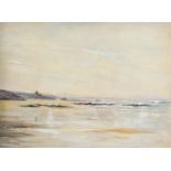 E. C. Elmore, Circa 1894. Beach Scene at Low Tide, Watercolour, Signed and Dated in Pencil, 15" x