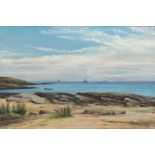 T.R. Milligan (Early 20th Century) British. 'On the Shore, Crail', Oil on Canvas, Signed and