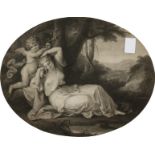 After Kauffman. Venus & Cupid, 10" x 13" Oval, with one similar Oval and four similar Circular
