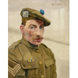 W. R. Hay. Circa. 1920. Portrait of a Scottish Soldier, Signed, 20" x 16".