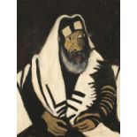 Early 20th Century. A Portrait of a Rabbi, Oil on Canvas, in a Mitchell Studio Frame, 22" x 17".