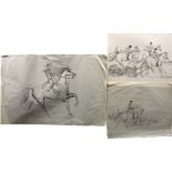 W. Owen Ward (British). Twelve Scenes of Horses, Mixed Media, some Prints, the largest 20" x 26",