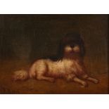 Nineteenth Century Continental School. A Study of a Dog, Oil on Oak Panel, Indistinctly Signed, 5.5"