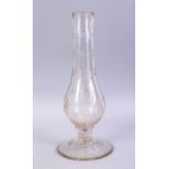 A GOOD ISLAMIC 18TH CENTURY GLASS HUQQA BASE, 28CM HIGH.