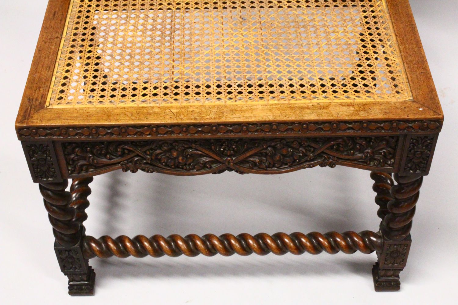 AN 18TH / 19TH CENTURY CEYLONESE CARVED ROSEWOOD CHAIR, with carved panels and wicker woven seat, - Image 4 of 5