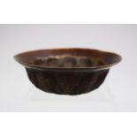 A GOOD CHINESE BRONZE ARCHAIC MOULDED DISH, the dish decorated with archaic form, the basew ith a