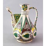 A GOOD 19TH CENTURY TURKISH KUTAHYA POTTERY WATER URN, the urn decorated in three colours with