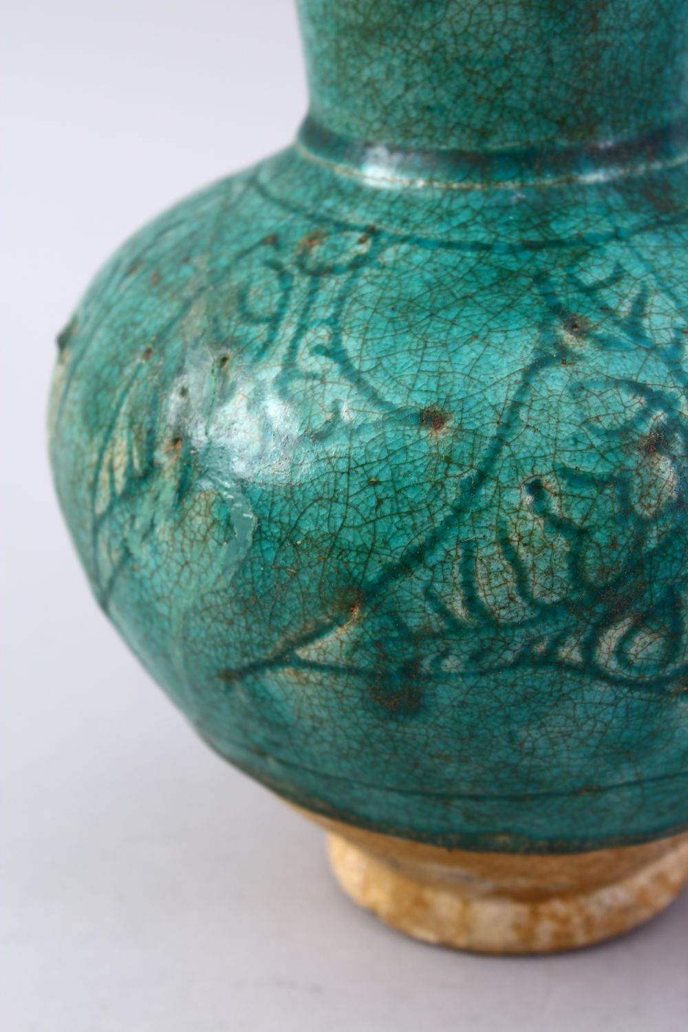 A GOOD EARLY ISLAMIC TURQUOISE GLAZED POTTERY JUG, 22cm high. - Image 6 of 9