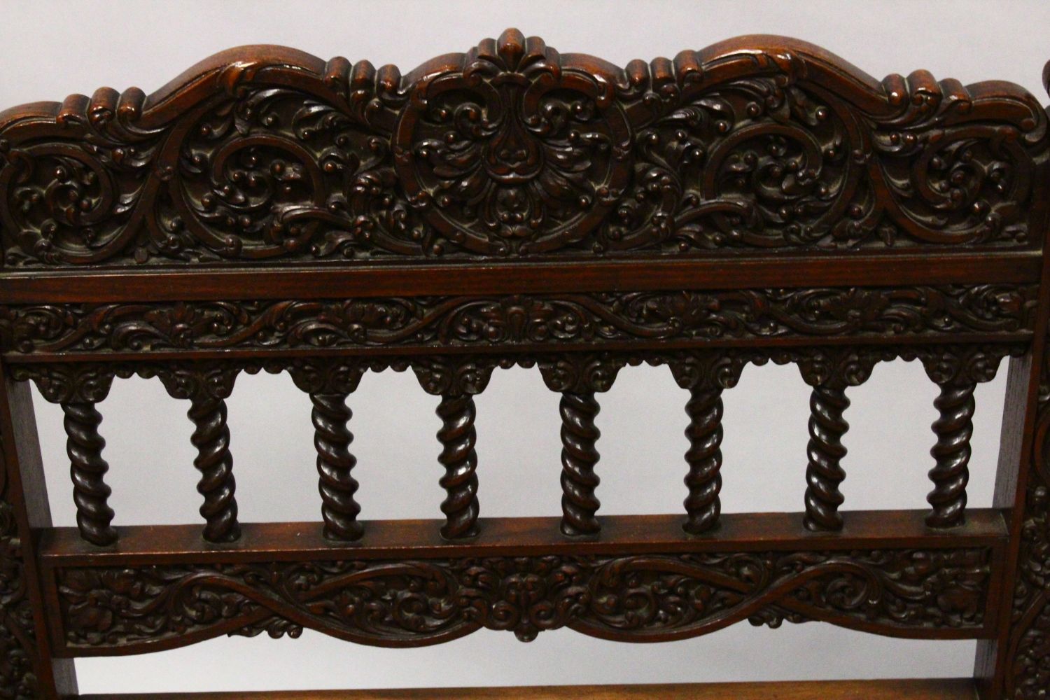 AN 18TH / 19TH CENTURY CEYLONESE CARVED ROSEWOOD CHAIR, with carved panels and wicker woven seat, - Image 3 of 5