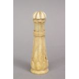 A 19TH CENTURY INDIAN CARVED IVORY PERFUME BOTTLE, 7cm