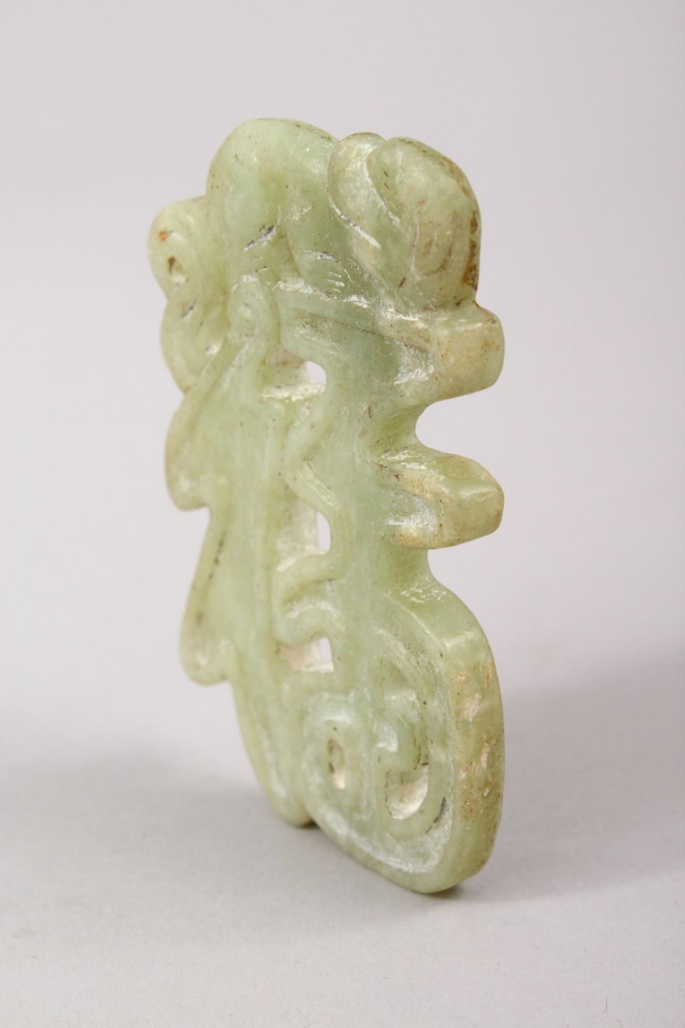 A GOOD CHINESE CARVED JADE PENDANT OF PROSPERITY , 8CM. - Image 2 of 3