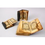 A COLLECTION OF THREE LEATHER BOUND TURKISH OTTOMAN QURAN,