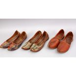 THREE PAIRS OF INDIAN OR PERSIAN SHOES