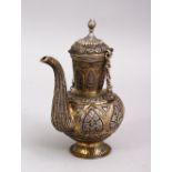 A GOOD 19TH CENTURY PERSIAN SILVER EWER, 12cm