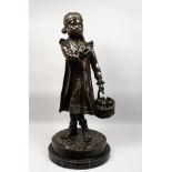 JIM DAVIDSON, born 1962. BRITISH.A SUPERB LARGE BRONZE OF A YOUNG GIRL holding an apple and carrying