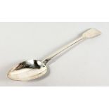 A WILLIAM IV LONG HANDLED FIDDLE PATTERN GRAVY SPOON. London 1832. Maker J. P.