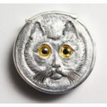 A .800 DOUBLE SIDED SILVER CAT'S FACE VESTA.