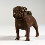 A JAPANESE BRONZE MINIATURE MODEL OF A DOG. 3INS LONG.