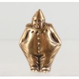 A BRASS CLOWN SHAPE VESTA CASE.