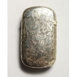 A VICTORIAN ENGRAVED SILVER VESTA. Maker: A. H. & Co.