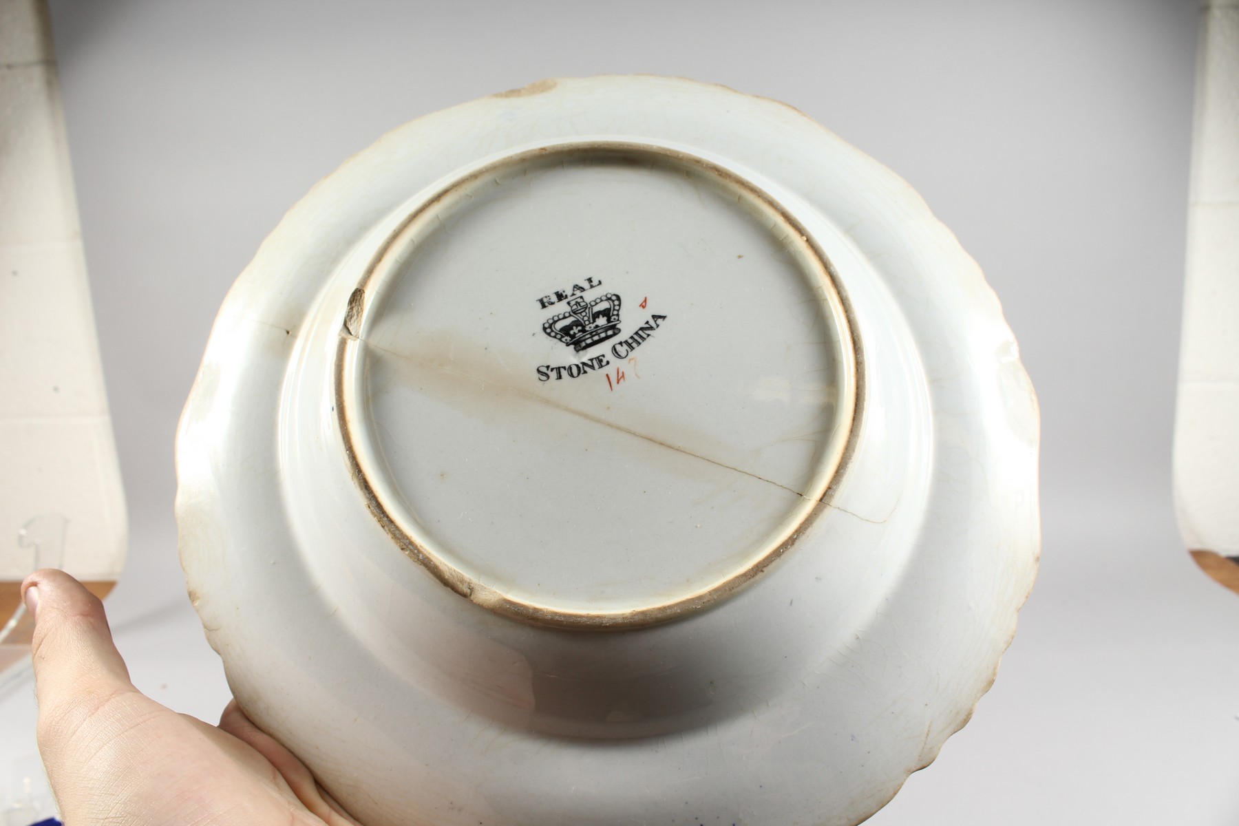 THREE LATE 19TH CENTURY IRONSTONE SOUP BOWLS (AF). 10.5ins diameter. - Image 6 of 8