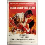 A REPRODUCTION MOVIE POSTER "GONE WITH THE WIND". 38ins x 26ins.