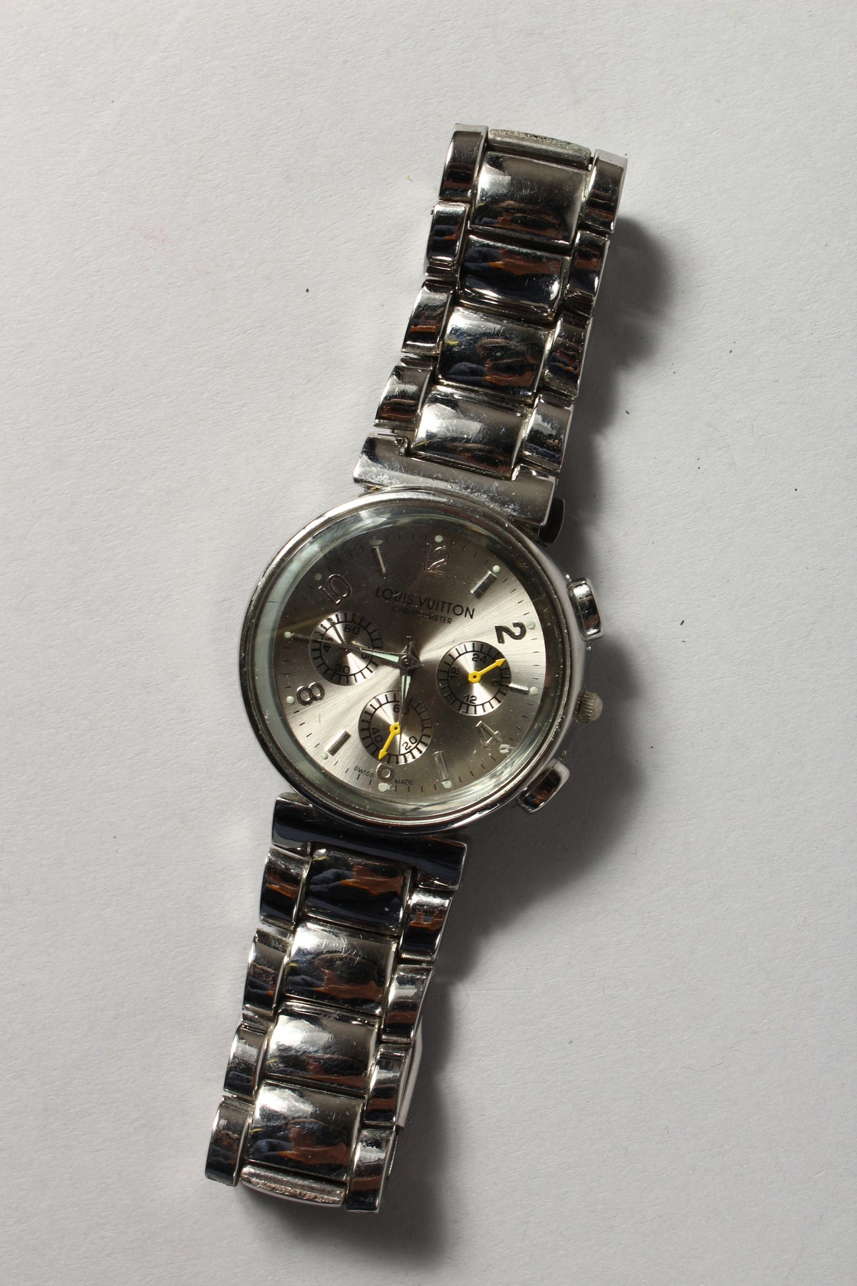 A GENTLEMAN'S LOUIS VUITTON WRISTWATCH with three dials. - Image 2 of 3