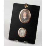 TWO VERY GOOD OVAL MINIATURES of SIR THOMAS WAYTE and SIR NICHOLAS WAYTE, son of Sir Thomas. Both in