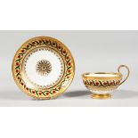 A 19TH CENTURY SEVRES CUP AND SAUCER.