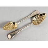 A PAIR OF GEORGE III SILVER BERRY SPOONS. London 1812.