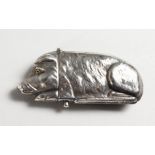 A SILVER PIG VESTA.