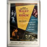 A REPRODUCTION MOVIE POSTER "EAST OF EDEN". 37.5ins x 26ins.