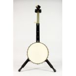 S. S. STEWART, PHILADELPHIA. A LATE AND VERY RARE 19TH CENTURY FRETLESS BANJO CIRCA 1890-93 with map
