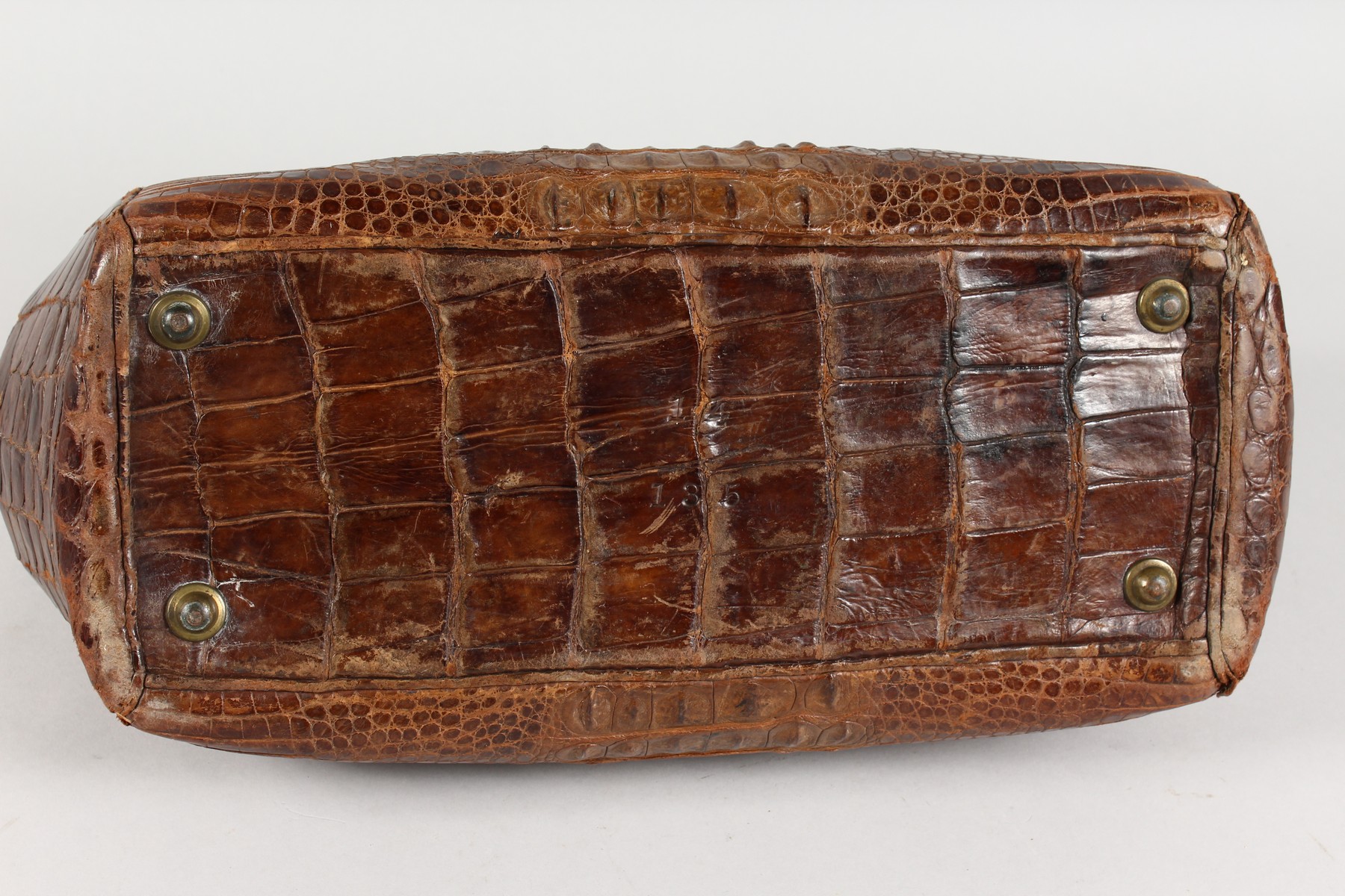 A DOCTOR'S CROCODILE BAG. 15.5ins long. - Image 6 of 7