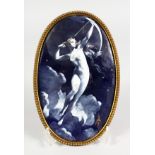 J. L. MACHARD (1839-1900) A GOOD OVAL ENAMEL NUDE. Monogrammed and dated 1887. 7.5ins x 4.5ins.