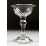 A GEORGIAN CUT GLASS COMPORT. 6.5ins high.