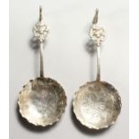 TWO DUTCH SILVER SPOONS.