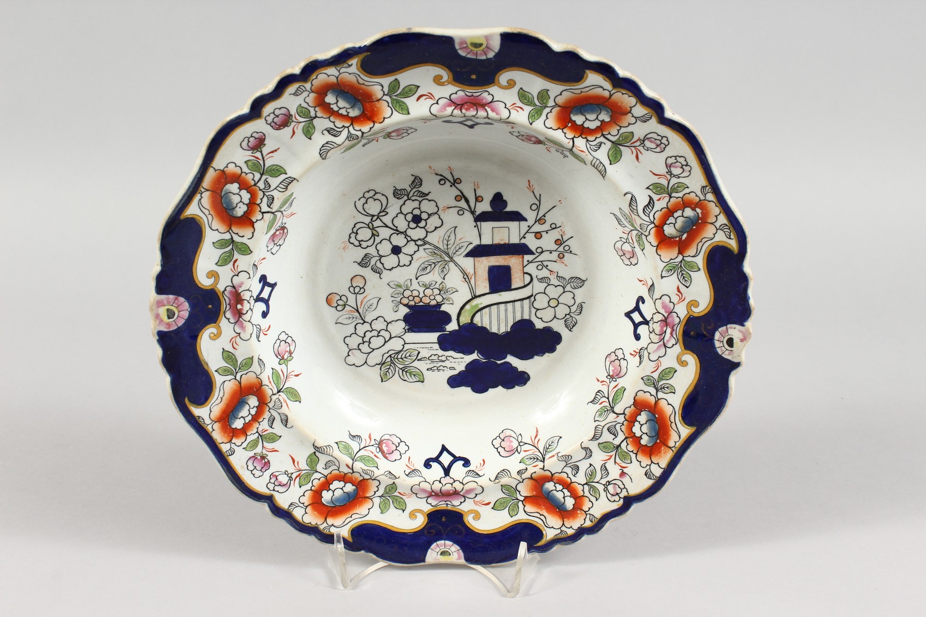 THREE LATE 19TH CENTURY IRONSTONE SOUP BOWLS (AF). 10.5ins diameter. - Image 7 of 8