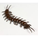 A JAPANESE BRONZE ARTICULATED CENTIPEDE. 6ins long.